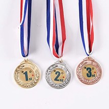 3 Pcs Gold Silver Bronze Award Medals - Olympic Style Winner Medals with Ribbon, - £6.25 GBP