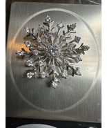 JCM 925 Sterling Silver Snowflake Pendant Brooch Clear CZ Stones Winter Pin - $73.84 CAD