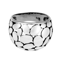 Variety Dome Medium Oval Pattern .925 Silver Ring-10 - £24.80 GBP