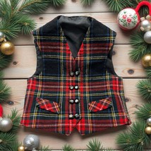 Browns of Bermuda Vintage Plaid Child&#39;s Vest wool size 4T/24 holiday red... - $364.20 MXN