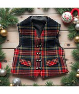Browns of Bermuda Vintage Plaid Child&#39;s Vest wool size 4T/24 holiday red... - $364.20 MXN