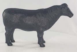 Vintage Hard Plastic Black Cow Bull Toy Figure - £12.97 GBP