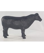 Vintage Hard Plastic Black Cow Bull Toy Figure - £12.96 GBP