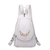 New Ladies Soft Washed Leather Backpack Cute Small Backpack School Bags for Girl - £117.09 GBP