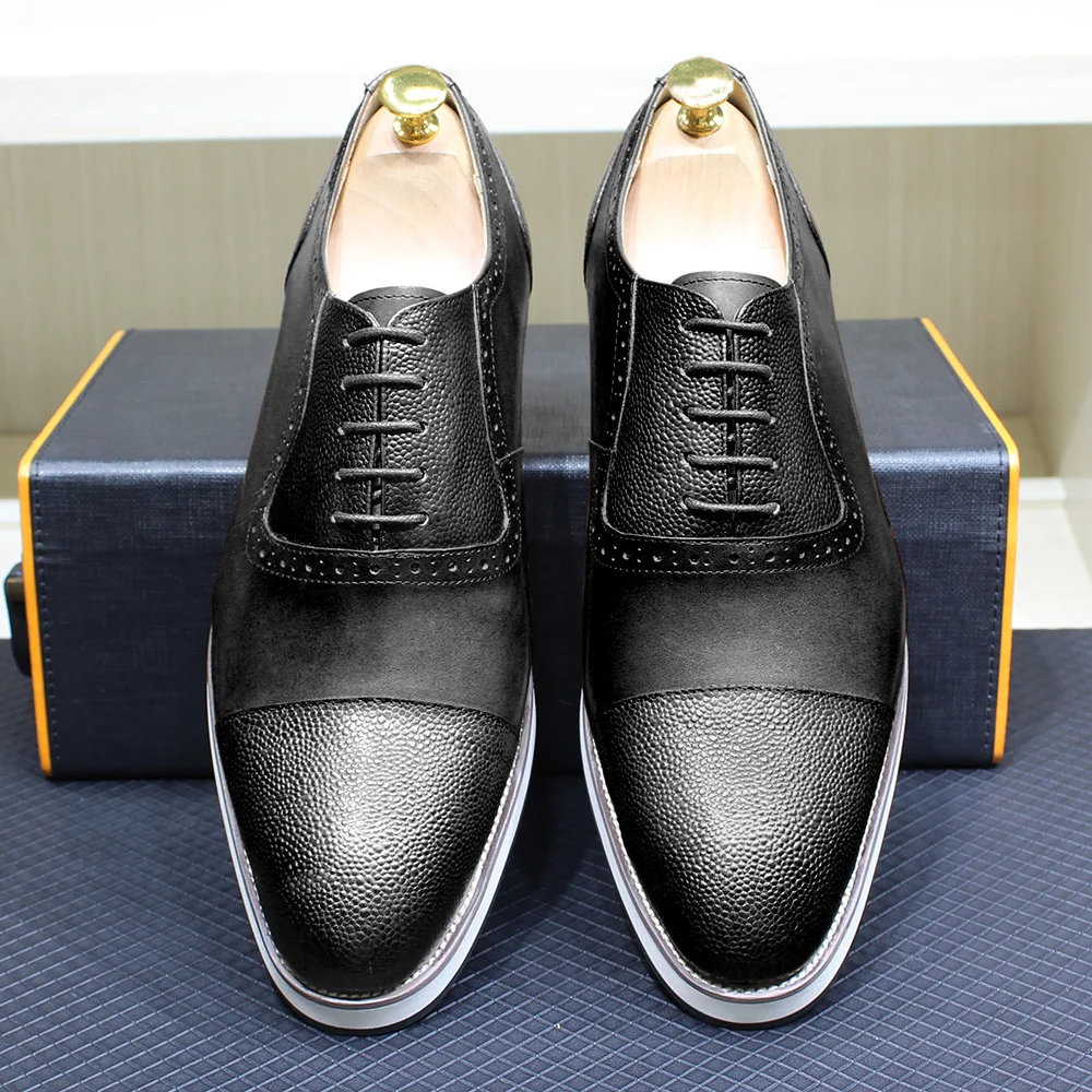 Classic Men&#39;s Oxford Genuine Leather Handmade Lace-Up Casual Shoes for M... - $158.77