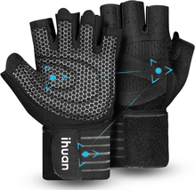 Ventilated Weight Lifting Gym Workout Gloves with Wrist Wrap Support - $24.87