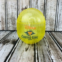Disney Cruise Line Coconut Tiki Mug Cup With Lid Yellow Castaway Cocktail  - £20.03 GBP