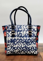 Aldo Blue And White Abstract Poppy Flower Satchel Bag Purse - $30.00