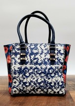 Aldo Blue And White Abstract Poppy Flower Satchel Bag Purse - £23.98 GBP