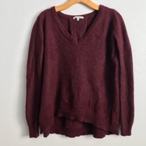Rebecca Minkoff Cashmere Sweater XS Red Long Sleeve V Neck Pullover Boho - £44.37 GBP
