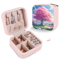 Leather Travel Jewelry Storage Box - Portable Jewelry Organizer - Blossom - $15.47