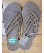 Sanuk Yoga Mat Sandy Criss Cross Flip Flop Sandals Shoes Tobacco Brown S... - $465.28 MXN