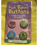 NOC Fun Bunny Buttons Pinbacks Set of 4 Sassy Attitude Sarcastic Humor E... - $38.95 CAD