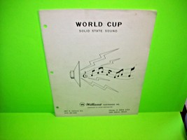 World Cup Original Pinball Machine Manual SS Sound 1978 - £12.25 GBP