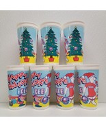 Vintage ICEE Happy Holidays Christmas Elf Bear Party Plastic Cups Lot Of 7 - £31.08 GBP