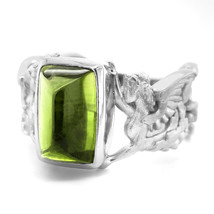 18K White Gold 5.74ct TGW Green Tourmaline One-of-a-Kind Ring - £2,903.51 GBP