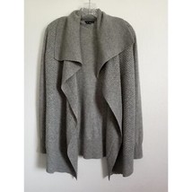 Theory Cashmere Cardigan Sweater Gray Open Front Shawl Collar Long P T/P... - $1,525.86 MXN