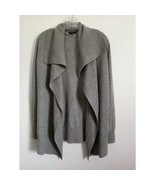 Theory Cashmere Cardigan Sweater Gray Open Front Shawl Collar Long P T/P... - $1,511.76 MXN
