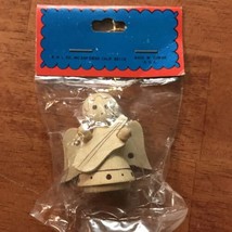Vintage Miniature Wooden Harp Angel Ornament 2” By R.D.L Co. Taiwan Christmas - £12.94 GBP
