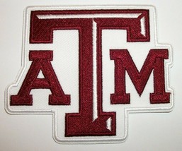Texas A &amp; M Aggies~Embroidered PATCH~3 1/2&quot; x 3&quot;~Iron or Sew On~NCAA - £3.83 GBP