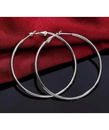 SILVER PLATED HOOP EARRINGS - £7.19 GBP