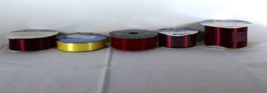 5 Rolls 4/Offray 1 Satin Lemon, Wine, Wine, WIne /The Ribbon Boutique Ny... - £22.77 GBP