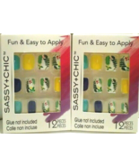 Sassy + Chic Fashion Floral Nails 12 Pieces Per Pack 2 Packs - £5.39 GBP
