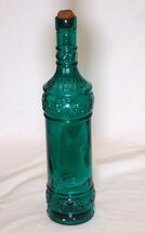 Green Glass Bottle Abstract Pattern Cork Stopper - $25.73