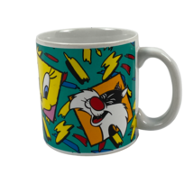 Vintage Coffee cup Mug 1993 Warner Bros Sakura Sylvester &amp; Tweety Taz Bugs Bunny - £11.76 GBP