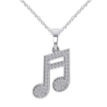 1Ct Round Cut Lab-Created Diamond Music Lover Pendant 14k White Gold Plated - £137.77 GBP