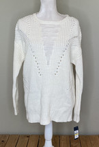 Rachel Roy NWT Women’s Loose Knit Pullover Sweater Size M Ivory N6 - £12.75 GBP