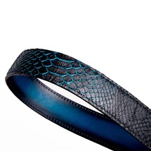 Arkansas Genuine Snake Western Belt Black / Blue image 4