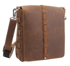 Vagarant Traveler Fully Handmade Leather Messenger Bag L20.Vintage Brown - £114.30 GBP