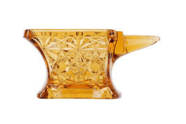 Antique EAPG Amber Blacksmith&#39;s Anvil toothpick holder - $44.55