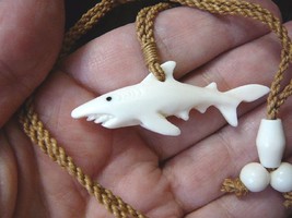 (JBA-19) Goblin Shark Aceh Bovine Bone Carved Pendant Jewelry Necklace Sharks 3D - £19.72 GBP
