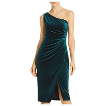 Aqua Womens 10 Hunter Green Velour One Shoulder Knee Length Dress NWT CX54 - £88.18 GBP