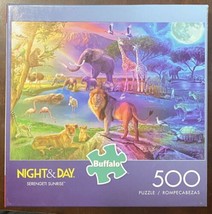 Buffalo 500 Piece Puzzle - Night &amp; Day - Serengeti Sunrise - Used Once 21.25 x15 - £12.60 GBP