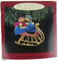 1994 Hallmark Keepsake Ornament Our First Christmas Together Bears Sleigh Ride - £5.24 GBP