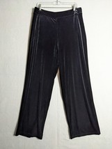 Susan Graver Velour Womens Pants Wide Legs Size XL Cotton Blend Black - £15.51 GBP