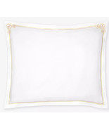 Sferra Fiorina White Euro Shams Pair Pink Yellow Carnations Embroidery I... - $110.00