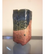 Artisan Pottery: Footed Designed Stoneware Vase (RB19) - £27.32 GBP