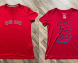 2 Boston Red Sox Women’s V Neck Nike Dri-Fit T-Shirts Red  Size L MLB - £11.66 GBP