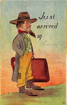 Solo Arrivato IN Kansas Città Missouri ~ Artista Trainato Auguri Cartolina 1908 - £6.70 GBP