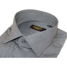 Men's Shirt Hankie CASILA Turkey Cotton Blend 501770-06 Charcoal Oxford Texture image 5