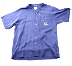 Luau Mens Jazz Fest Silk Shirt With Embroidered Pocket Large - $17.35