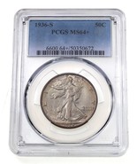 1936-S 50C Marche Liberty Demi Dollar PCGS MS64+ Superbe - $551.04