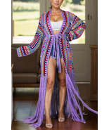 Fringe Tied Long Sleeve Cardigan - $230.14 CAD