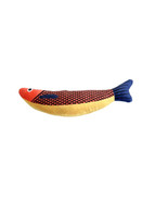 Anywags Pet Toys Orange Yellow Squeaky Sea Fish Kicker Shape Plush Cat A... - $28.90