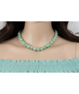 Czech Peking Glass Necklace | 1930s Jade Green Bead | Antique Art Deco J... - $2,691.42 MXN