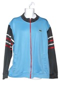 Vintage Mens Lacoste Sport Track Jacket Baby Blue Gray Red 31&quot;L XL XXL Size 9 - £68.60 GBP